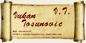 Vukan Tosunović vizit kartica